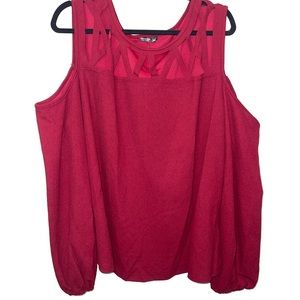 SHEIN Curve 3XL Shoulder Revealing Cut Out Blouse